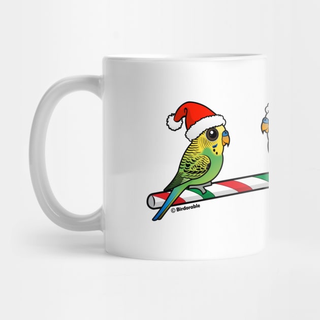 Christmas Budgies by birdorable